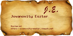 Jovanovity Eszter névjegykártya